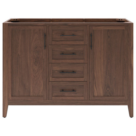 Fresca Silas Freestanding Bath Vanity Base Cabinet Only, Warm Walnut, 48"
