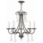 Livex Lighting - Livex Lighting 40875-92 Daphne - Five Light Chandelier - Teardrop crystals add beauty and sophistication toDaphne Five Light Ch English Bronze Clear *UL Approved: YES Energy Star Qualified: n/a ADA Certified: n/a  *Number of Lights: Lamp: 5-*Wattage:60w Candelabra Base bulb(s) *Bulb Included:No *Bulb Type:Candelabra Base *Finish Type:English Bronze