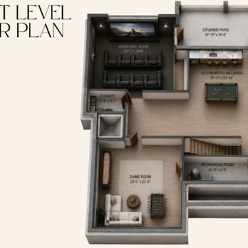Basement Level | 3D Floor Plan Visualization