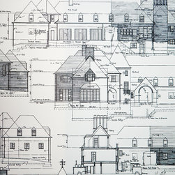 Custom Designed Architectural Toile Wallpaper - Wallpaper