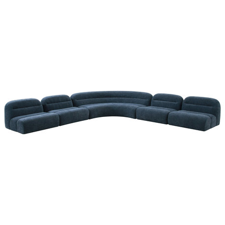 Divani Casa Forman Modern Blue Fabric Modular Sectional Sofa