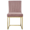 The Dice Dining Chairs, Pink, Velvet, Gold Base (Set of 2)