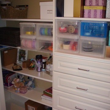 Before and after closet organization - creating a gift center!