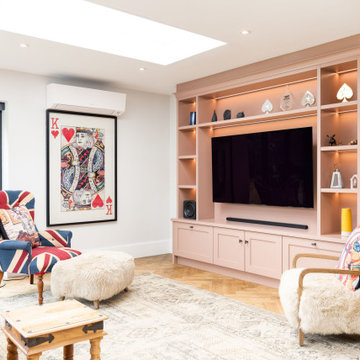 Charming Pink Lay-On Shaker Media Room