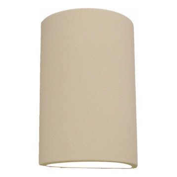 Emily Half Cylinder Outdoor Wall Light, Paintable Bisque, Closed Top