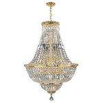 Crystal Lighting Palace - French Empire 22-Light Clear Crystal Chandelier, Gold Finish - This stunning 22-light Crystal Chandelier only uses the best quality material and workmanship ensuring a beautiful heirloom quality piece. Featuring a radiant gold finish and finely cut premium grade crystals with a lead content of 30%, this elegant chandelier will give any room sparkle and glamour.