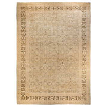Eclectic, One-of-a-Kind Hand-Knotted Area Rug Green, 12'0"x17'0"
