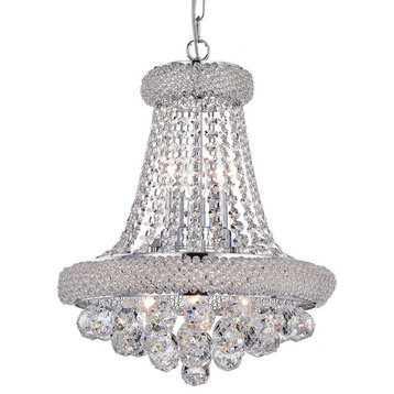 Isidra and Crystal 15" Chandelier, Chrome
