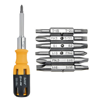 Lutz 15-IN-1 Ratcheting Screwdriver Set, Yellow