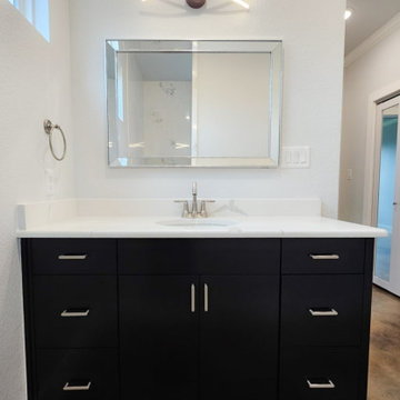 Modern Frameless Bathroom Vanity with Slab Cabinet Doors