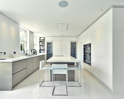 Contemporary White Kitchen | Houzz