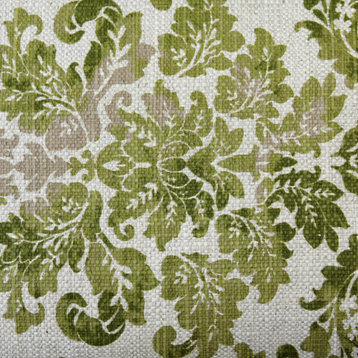 Calliope Green Damask Pattern Throw Pillow 12x20, with Polyfill Insert