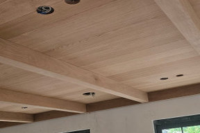 White Oak T&G Ceiling with Decorative Beams | Tampa Bay