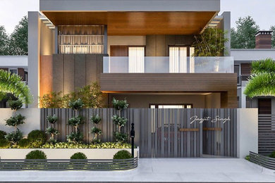 Example of a minimalist exterior home design in Other
