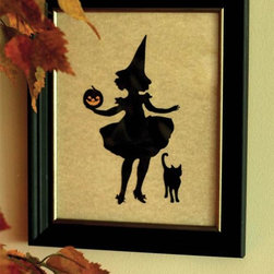 A Girl and Her Pumpkin Print Wall Decor - Holiday Decorations