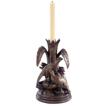 Candleholder Candlestick TRADITIONAL Lodge Pheasant Small Chocolate