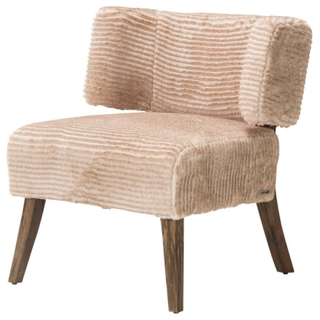 Half Moon Faux-Fur Accent Chair, Beach