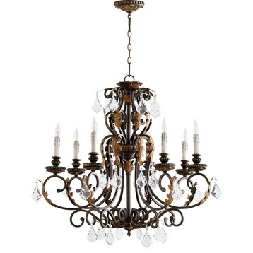 Rio Salado 8-Light Chandelier, Toasted Sienna With Mystic Silver