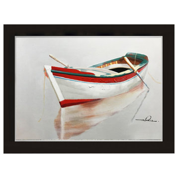 Boat at the Lake Handmade Wall Art Framed Museum Quality Wall Decor Size: 44x56