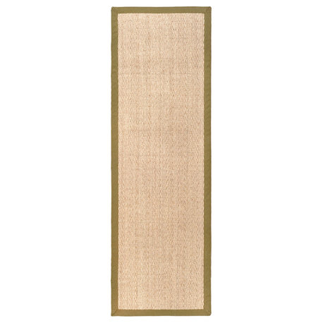 Safavieh Natural Fiber Collection NF115 Rug, Natural/Olive, 2'6" X 6'