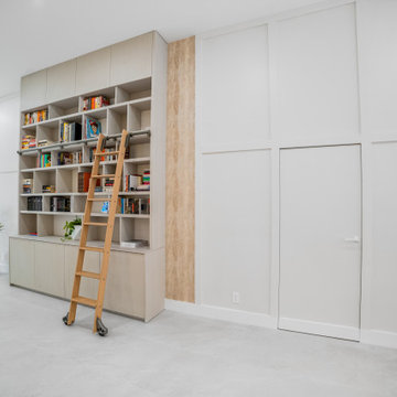 Built-In Bookshelf with Hidden Storage Panels