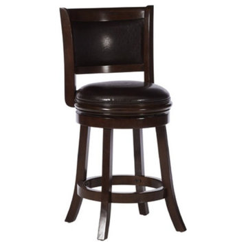 Augusta Counter Height Swivel Counter Stool in Cappuccino and Dark Brown PU