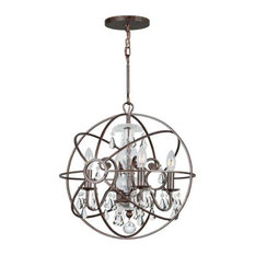 Solaris 4 Light Clear Crystal Bronze Mini Chandelier