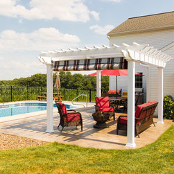 Poolside Pergola with Retractable Shade Canopy/Awning - Pergolas