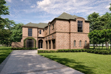 Transitional house exterior idea in Dallas