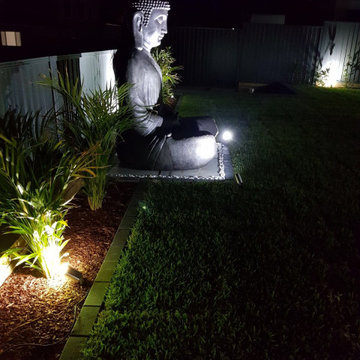 kellivile buddha statue set up and soft landscaping