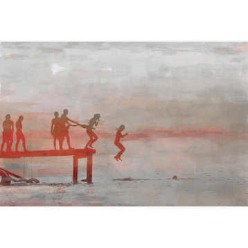 "Jump In Lake" Fine Art Canvas Print, 60"x40"