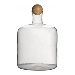 Glass and Wood Ball Cap Type 3 Bottle - Vases