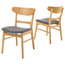 Helen Mid Century Dining Chair, Dark Gray/Oak, Set of 2