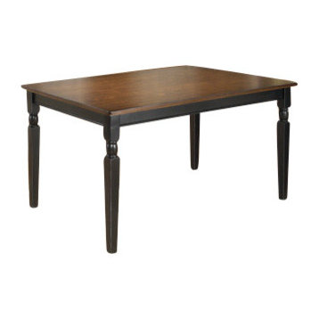 Ashley Owingsville Rectangular Dining Table in Black and Brown
