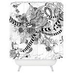 Deny Designs - Iveta Abolina Black And White Play Shower Curtain - Who says bathrooms can't be fun? To get the most bang for your buck, start with an artistic, inventive shower curtain. We've got endless options that will really make your bathroom pop. Heck, your guests may start spending a little extra time in there because of it! Note: Accessories not included.