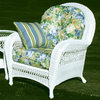 Wicker Armchair with Cushion (Yvonne Aloe - All Weather)