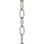 Progress Lighting - Progress Lighting 10' 9Ga (.148) Chain, Brushed Nickel - Ten feet of 9 gauge chain in Brushed Nickel finish. Solid chain permits installation of chain-hung fixtures on high ceilings. Maximum fixture weight 50 lbs.