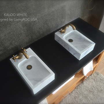Natural stone wash-hand 16" White Marble stone Wash hands Bathroom sink toilet s