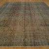 10'x12' Worn Overdyed Persian Tabriz Hand Knotted Oriental Rug, 100% Wool