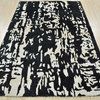 Abstract Carpet 5’6” x 8′ Blue Ivory Wool Contemporary Hand-Knotted Area Rug