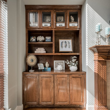 Brighten Dark Bookcases with Light Colors