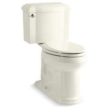 Kohler Devonshire 2-Piece Elongated 1.28 GPF Toilet w/ Left-Hand Lever, Biscuit