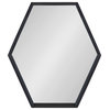 Travis Hexagon Framed Wall Mirror, Black 26x30