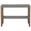 Newport 40"L Faux Concrete and Wood Sofa/TV Console Table, Shelf