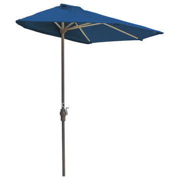 off-The-Wall Brella Half Umbrella, Blue, 9', Sunbrella Fabric