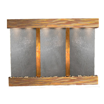 Olympus Falls Water Fountain, Black Featherstone, Rustic Copper, Square