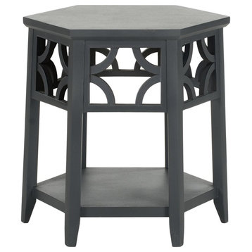 Connor Hexagon End Table - Charcoal Grey