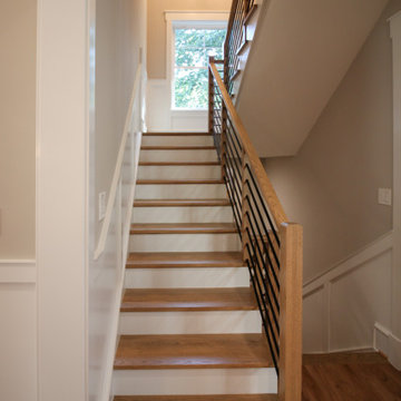 Project #83 | U-Shaped Staircase with Horizontal Black Rod Railing