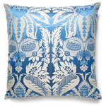 The House of Scalamandre - Estate Damask Pillow, Blue Jay - This pillow by The House of Scalamandre will add elegance, style, and character to any room.