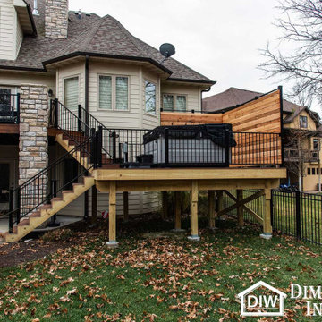Composite and Cedar Deck for 7 Person Hot Tub Spa in Columbia